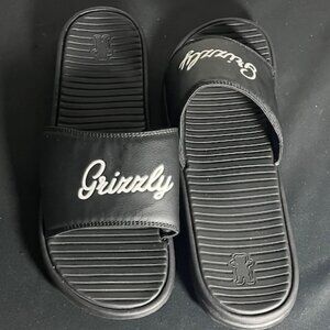 Grizzly Black Slide Sandals Size 12
